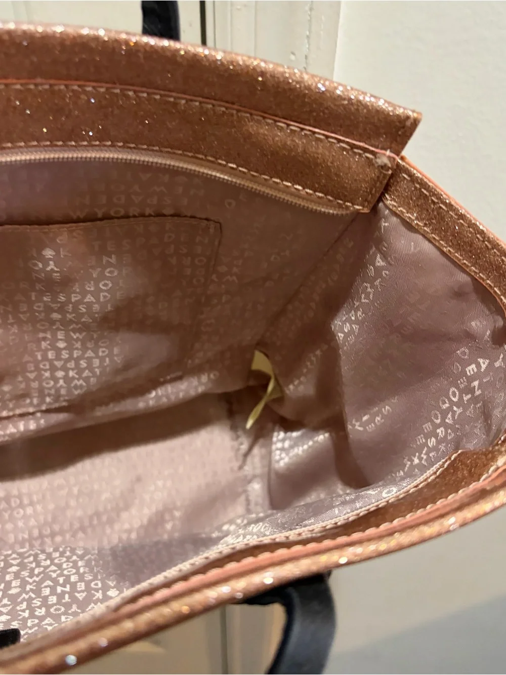 Kate Spade ♠️ Shimmer Rise Gold Large Tote Bag